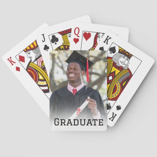 Personalized Graduation Photo Keepsake Memory Gift Pokerkaarten (Achterkant)