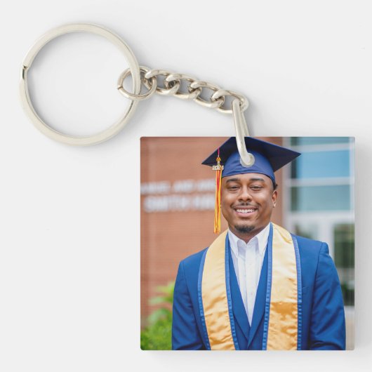 Personalized Graduation Photo Keepsake Memory Gift Sleutelhanger (voorkant)