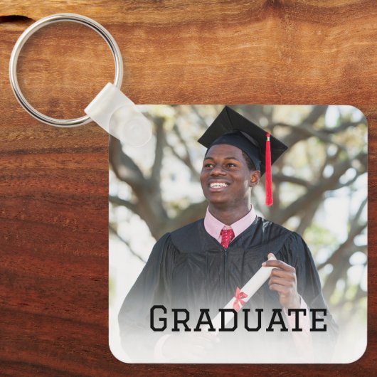 Personalized Graduation Photo Keepsake Memory Gift Sleutelhanger (Voorkant)