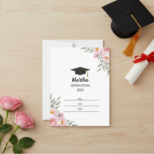 Personalized Graduation Postcard for Her – Custom  Briefkaart