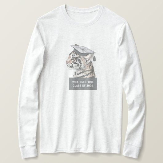 Personalized Graduation T-Shirt | Tiger Grad (Design voorkant)