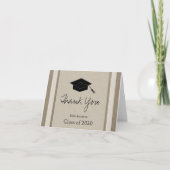 Personalized Graduation Thank You Card -- Burlap Bedankkaart (Voorkant)