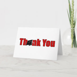 Personalized Graduation Thank You Card Red & Black Bedankkaart