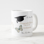 Personalized Graduation with Butterflies and Hat Grote Koffiekop (Voorkant rechts)