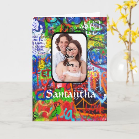 Personalized graffiti kaart (Gele Bloem)