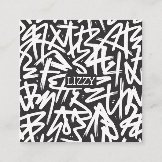 Personalized Graffiti Name Pattern — Custom Urban Informatiekaartje (Voorkant)