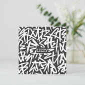 Personalized Graffiti Name Pattern — Custom Urban Kaart (Staand voorkant)