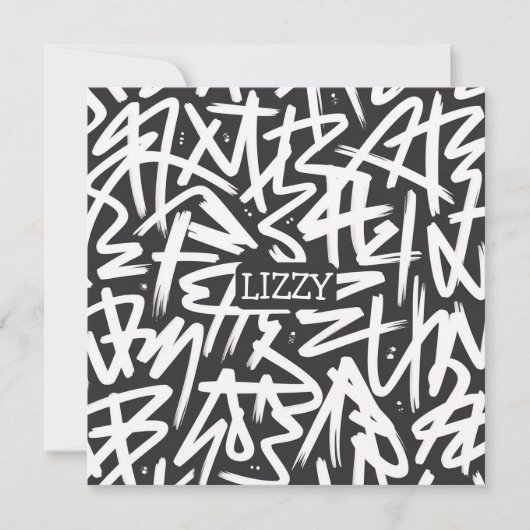 Personalized Graffiti Name Pattern — Custom Urban Kaart (Voorkant)