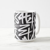 Personalized Graffiti Name Pattern — Custom Urban Koffiemok (Voorkant rechts)