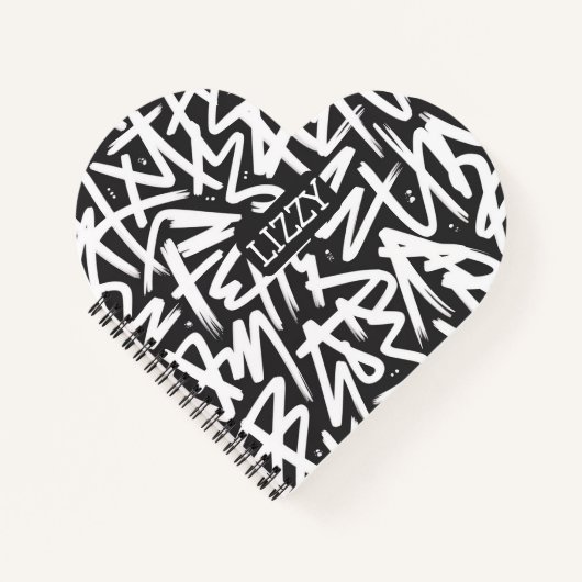 Personalized Graffiti Name Pattern — Custom Urban Notitieboek (Voorkant)