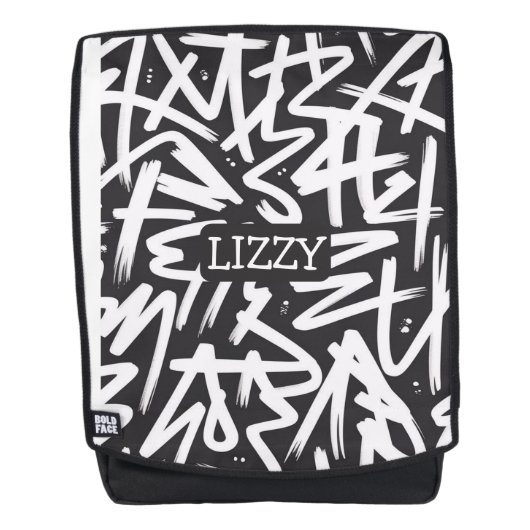 Personalized Graffiti Name Pattern — Custom Urban Rugtassen (Voorkant)