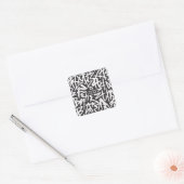 Personalized Graffiti Name Pattern — Custom Urban Vierkante Sticker (Envelop)