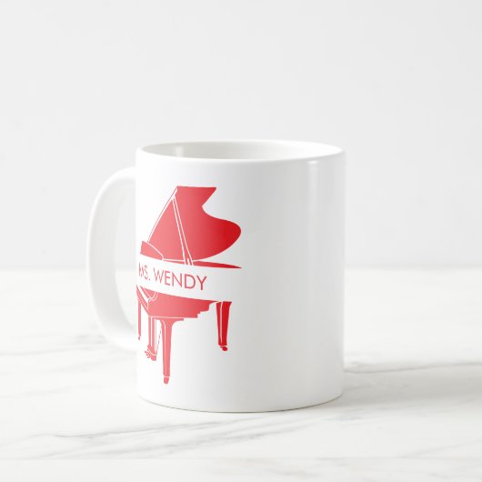 Personalized Grand Piano Koffiemok (Voorkant links)
