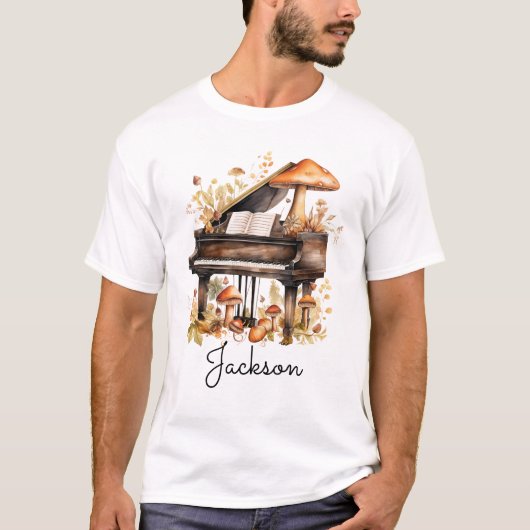 Personalized Grand Piano Mug – Custom Name T-shirt (Voorkant)