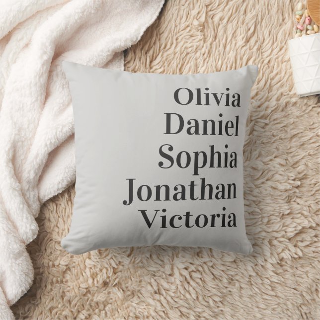 Personalized Grandchildren Names | Soft Gray  Kussen (Deken)