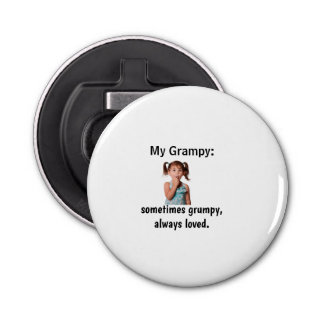 Personalized Granddaughter Grandpa Photo  Button Flesopener