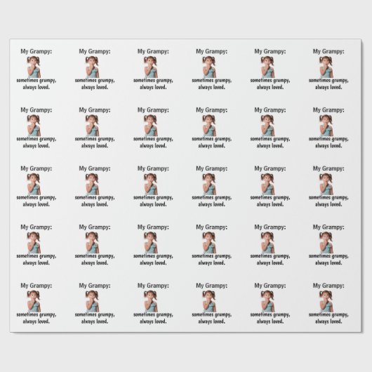 Personalized Granddaughter Grandpa Photo Cadeaupapier (Vlak)