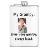 Personalized Granddaughter Grandpa Photo  Heupfles (Voorkant)