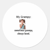 Personalized Granddaughter Grandpa Photo  Ronde Sticker (Voorkant)