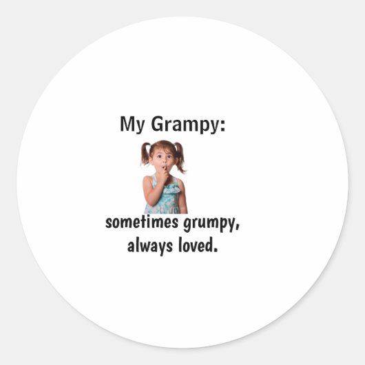 Personalized Granddaughter Grandpa Photo Ronde Sticker (Voorkant)