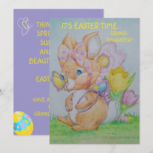 Personalized Granddaughter's Easter Greeting Card  Feestdagenkaart (Voorkant / Achterkant)