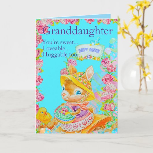 Personalized Granddaughter's Easter Greeting Card  Kaart (Gele Bloem)
