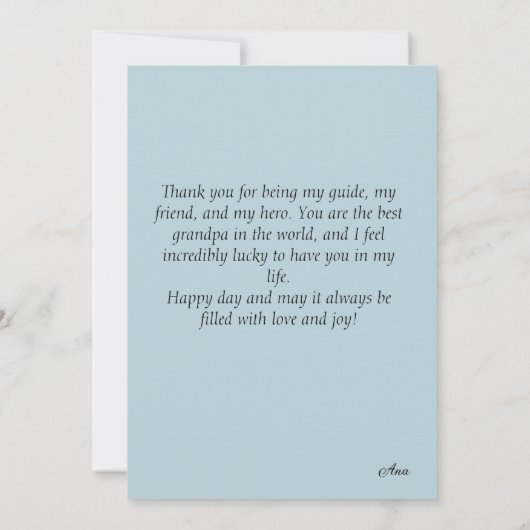 Personalized Grandfather's Day Card Kaart (Achterkant)