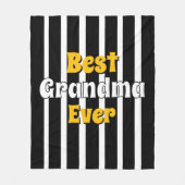Personalized grandma black &white stripes fleece deken (Voorkant)