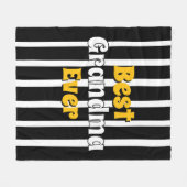 Personalized grandma black &white stripes fleece deken (Voorkant (Horizontaal))