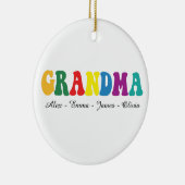 Personalized Grandma Gift with Grandkids’ Names Keramisch Ornament (Rechts)