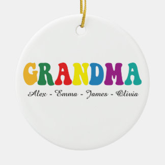 Personalized Grandma Gift with Grandkids’ Names Keramisch Ornament