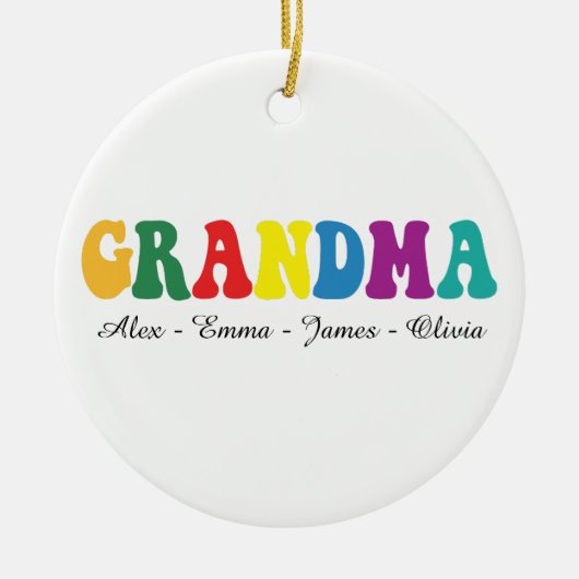 Personalized Grandma Gift with Grandkids’ Names Keramisch Ornament (Voorkant)