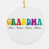 Personalized Grandma Gift with Grandkids’ Names Keramisch Ornament (Achterkant)
