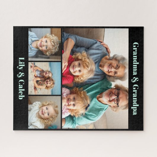 Personalized Grandma, Grandpa and Grandkids Photo Legpuzzel (Horizontaal)