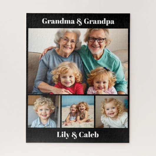 Personalized Grandma, Grandpa and Grandkids Photo Legpuzzel (Verticaal)