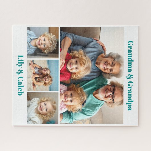 Personalized Grandma, Grandpa and Grandkids Photo Legpuzzel (Horizontaal)