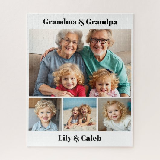 Personalized Grandma, Grandpa and Grandkids Photo Legpuzzel (Verticaal)