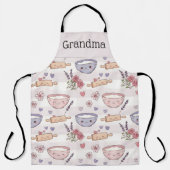 Personalized Grandma Kawaii Heart Baking Crew Gift Schort (Voorkant)