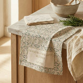 Personalized Grandma Kitchen Gift Botanical Green Theedoek