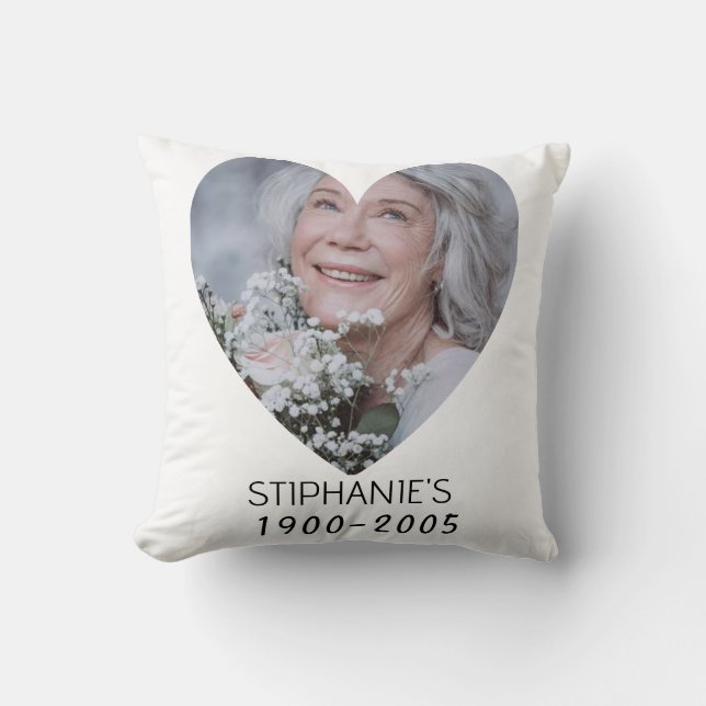 Personalized Grandma Pillow – Photo, Name & Year  Kussen (Voorkant)