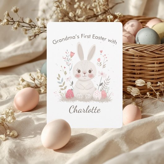 Personalized Grandma’s First Easter Card Feestdagenkaart