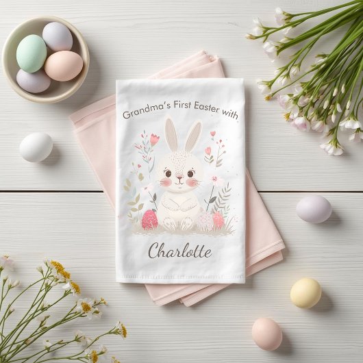 Personalized Grandma’s First Easter Kitchen Towel Theedoek