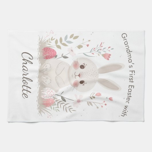 Personalized Grandma’s First Easter Kitchen Towel Theedoek (Horizontaal)
