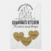Personalized grandma's kitchen with kids name  theedoek (Verticaal)