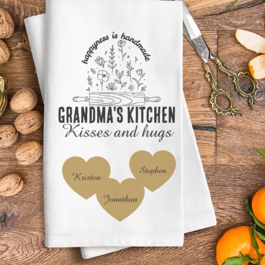 Personalized grandma's kitchen with kids name  theedoek