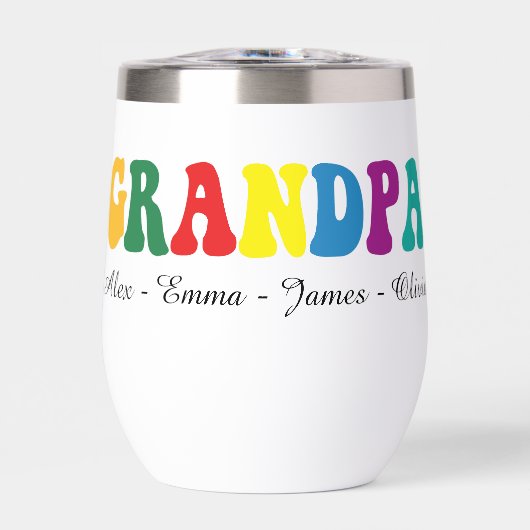 Personalized Grandpa Gift with Grandkids’ Names (Voorkant)