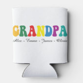 Personalized Grandpa Gift with Grandkids’ Names Blikjeskoeler (Achterkant)