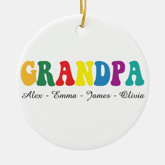 Personalized Grandpa Gift with Grandkids’ Names Keramisch Ornament (Voorkant)