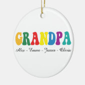 Personalized Grandpa Gift with Grandkids’ Names Keramisch Ornament (Links)