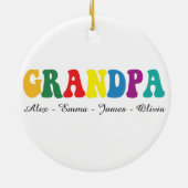 Personalized Grandpa Gift with Grandkids’ Names Keramisch Ornament (Achterkant)
